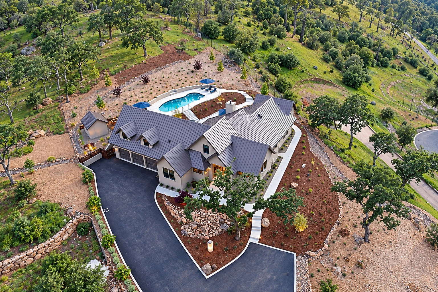 Hillside Modern Estate with Pool